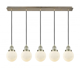 Beacon - 5 Light - 38 inch - Antique Brass - Linear Pendant (3442|125F-5P-AB-G201-6)