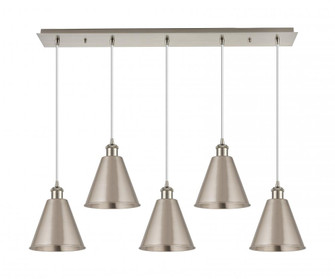 Berkshire Metal - 5 Light - 40 inch - Brushed Satin Nickel - Linear Pendant (3442|125B-5P-SN-MBC-8-SN)