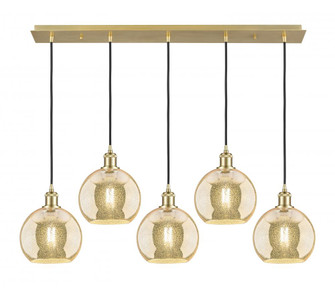 Athens - 5 Light - 40 inch - Satin Gold - Linear Pendant (3442|125B-5P-SG-G128-8)