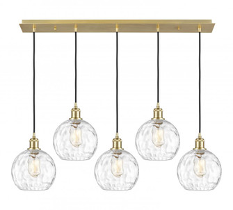 Athens Water Glass - 5 Light - 40 inch - Satin Gold - Linear Pendant (3442|125B-5P-SG-G1215-8)