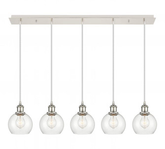 Athens - 5 Light - 37 inch - Polished Nickel - Linear Pendant (3442|125B-5P-PN-G122-6)
