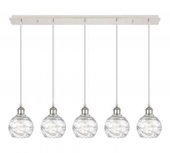 Athens Deco Swirl - 5 Light - 37 inch - Polished Nickel - Linear Pendant (3442|125B-5P-PN-G1213-6CL)