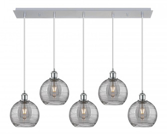 Athens Deco Swirl - 5 Light - 40 inch - Polished Chrome - Linear Pendant (3442|125B-5P-PC-G1213-8SM)