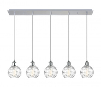 Athens Deco Swirl - 5 Light - 37 inch - Polished Chrome - Linear Pendant (3442|125B-5P-PC-G1213-6CL)