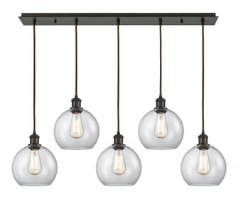 Athens - 5 Light - 40 inch - Oil Rubbed Bronze - Linear Pendant (3442|125B-5P-OB-G122-8)