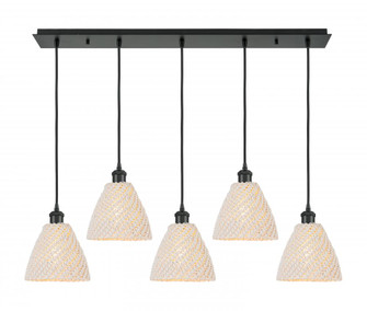 Bristol Natural - 5 Light - 39 inch - Matte Black - Linear Pendant (3442|125B-5P-BK-NBD-75-NAT)