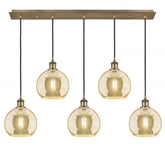 Athens - 5 Light - 40 inch - Brushed Brass - Linear Pendant (3442|125B-5P-BB-G128-8)
