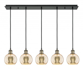 Athens - 5 Light - 37 inch - Black Antique Brass - Linear Pendant (3442|125B-5P-BAB-G128-6)