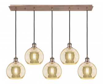 Athens - 5 Light - 40 inch - Antique Copper - Linear Pendant (3442|125B-5P-AC-G128-8)