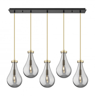 Owego - 5 Light - 37 inch - Champagne Bronze - Linear Pendant (3442|125-451-1P-CB-G451-7SM)