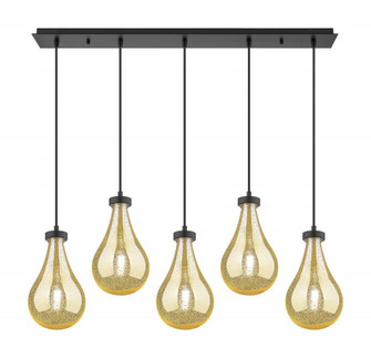 Owego - 5 Light - 39 inch - Matte Black - Linear Pendant (3442|125-451-1P-BK-G451-7ME)