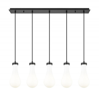 Owego - 5 Light - 37 inch - Matte Black - Linear Pendant (3442|125-451-1P-BK-G451-5GWH)