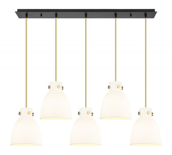 Newton Bell - 5 Light - 40 inch - Champagne Bronze - Linear Pendant (3442|125-410-1PS-CB-G412-8WH)