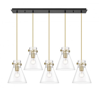 Newton Cone - 5 Light - 40 inch - Champagne Bronze - Linear Pendant (3442|125-410-1PS-CB-G411-8CL)