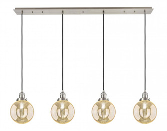 Beacon - 4 Light - 52 inch - Brushed Satin Nickel - Linear Pendant (3442|124F-4P-SN-G208-8)