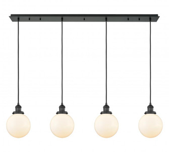 Beacon - 4 Light - 52 inch - Matte Black - Linear Pendant (3442|124F-4P-BK-G201-8)