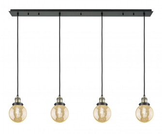 Beacon - 4 Light - 50 inch - Black Antique Brass - Linear Pendant (3442|124F-4P-BAB-G208-6)