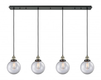Beacon - 4 Light - 52 inch - Black Antique Brass - Linear Pendant (3442|124F-4P-BAB-G202-8)