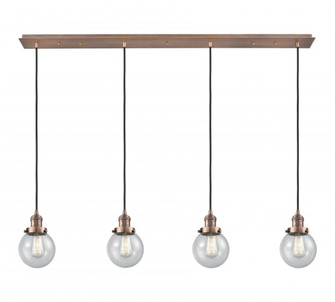 Beacon - 4 Light - 50 inch - Antique Copper - Linear Pendant (3442|124F-4P-AC-G204-6)