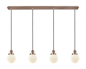 Beacon - 4 Light - 50 inch - Antique Copper - Linear Pendant (3442|124F-4P-AC-G201-6)