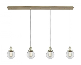 Beacon - 4 Light - 50 inch - Antique Brass - Linear Pendant (3442|124F-4P-AB-G202-6)