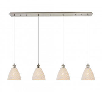 Bristol Natural - 4 Light - 51 inch - Brushed Satin Nickel - Linear Pendant (3442|124B-4P-SN-NBD-75-NAT)
