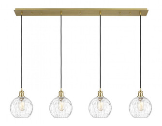 Athens Water Glass - 4 Light - 52 inch - Satin Gold - Linear Pendant (3442|124B-4P-SG-G1215-8)