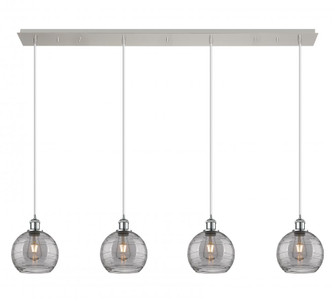 Athens Deco Swirl - 4 Light - 52 inch - Polished Chrome - Linear Pendant (3442|124B-4P-PC-G1213-8SM)