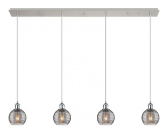 Athens Deco Swirl - 4 Light - 49 inch - Polished Chrome - Linear Pendant (3442|124B-4P-PC-G1213-6SM)