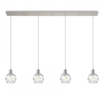 Athens Deco Swirl - 4 Light - 49 inch - Polished Chrome - Linear Pendant (3442|124B-4P-PC-G1213-6CL)