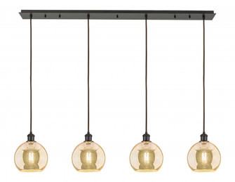 Athens - 4 Light - 52 inch - Oil Rubbed Bronze - Linear Pendant (3442|124B-4P-OB-G128-8)