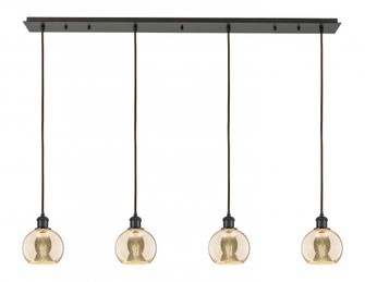 Athens - 4 Light - 49 inch - Oil Rubbed Bronze - Linear Pendant (3442|124B-4P-OB-G128-6)