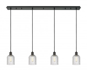 Bridal Veil - 4 Light - 49 inch - Matte Black - Linear Pendant (3442|124B-4P-BK-G559-5CL)