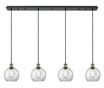 Athens - 4 Light - 52 inch - Black Antique Brass - Linear Pendant (3442|124B-4P-BAB-G122-8)
