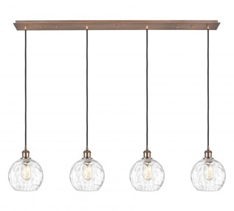 Athens Water Glass - 4 Light - 52 inch - Antique Copper - Linear Pendant (3442|124B-4P-AC-G1215-8)