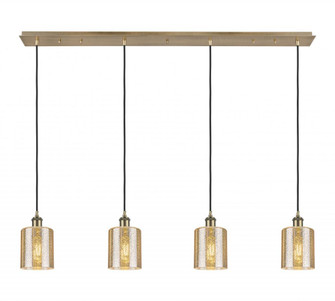 Cobbleskill - 4 Light - 49 inch - Antique Brass - Linear Pendant (3442|124B-4P-AB-G116)
