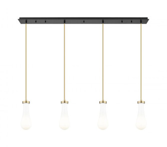 Owego - 4 Light - 49 inch - Champagne Bronze - Linear Pendant (3442|124-451-1P-CB-G451-4GWH)