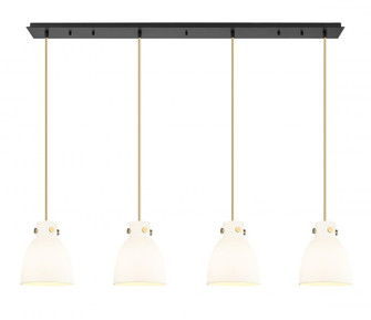 Newton Bell - 4 Light - 52 inch - Champagne Bronze - Linear Pendant (3442|124-410-1PS-CB-G412-8WH)
