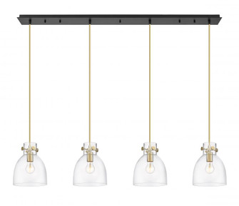 Newton Bell - 4 Light - 52 inch - Champagne Bronze - Linear Pendant (3442|124-410-1PS-CB-G412-8CL)
