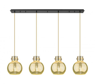 Newton Sphere - 4 Light - 52 inch - Champagne Bronze - Cord hung - Linear Pendant (3442|124-410-1PS-CB-G410-8ME)