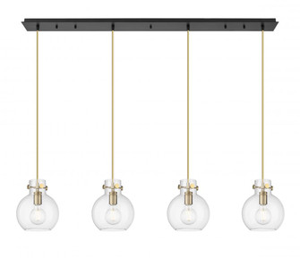 Newton Sphere - 4 Light - 52 inch - Champagne Bronze - Linear Pendant (3442|124-410-1PS-CB-G410-8CL)