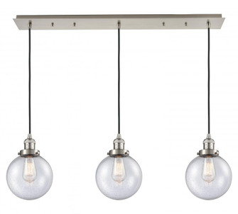 Beacon - 3 Light - 40 inch - Brushed Satin Nickel - Linear Pendant (3442|123F-3P-SN-G204-8)