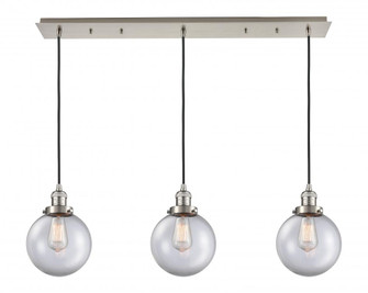 Beacon - 3 Light - 40 inch - Brushed Satin Nickel - Linear Pendant (3442|123F-3P-SN-G202-8)