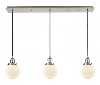 Beacon - 3 Light - 38 inch - Brushed Satin Nickel - Linear Pendant (3442|123F-3P-SN-G201-6)