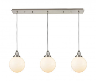 Beacon - 3 Light - 40 inch - Brushed Satin Nickel - Linear Pendant (3442|123F-3P-SN-G201-8)