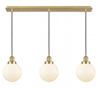 Beacon - 3 Light - 40 inch - Satin Gold - Linear Pendant (3442|123F-3P-SG-G201-8)