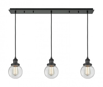 Beacon - 3 Light - 38 inch - Matte Black - Linear Pendant (3442|123F-3P-BK-G202-6)