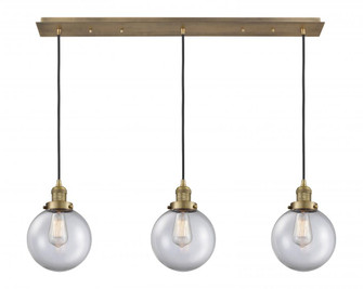Beacon - 3 Light - 40 inch - Brushed Brass - Linear Pendant (3442|123F-3P-BB-G202-8)