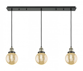 Beacon - 3 Light - 38 inch - Black Antique Brass - Linear Pendant (3442|123F-3P-BAB-G208-6)