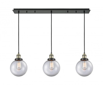 Beacon - 3 Light - 40 inch - Black Antique Brass - Linear Pendant (3442|123F-3P-BAB-G202-8)